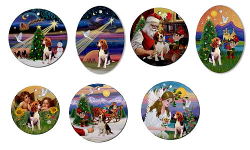 christmas beagle ornaments