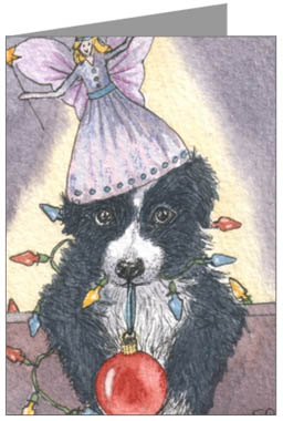 Border Collie Puppy Christmas Cards