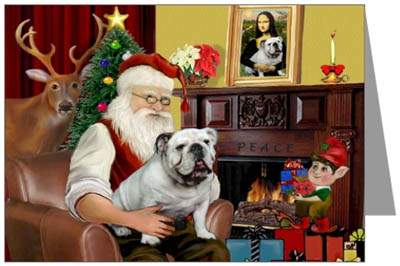 Bulldog and Santa