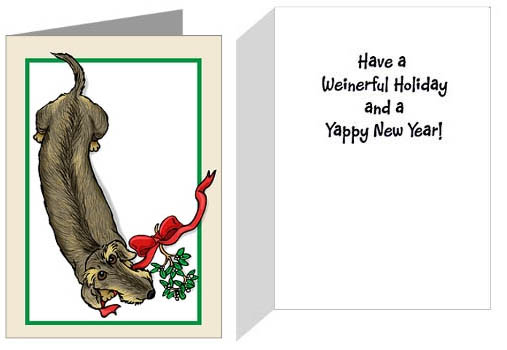 wirehaired doxie dachshund christmas cards