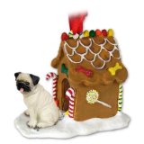 Pug Ginger Bread House Christmas Ornament