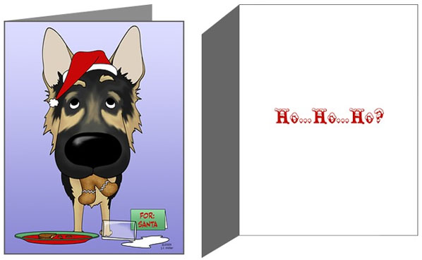 German Shepherd and Santa