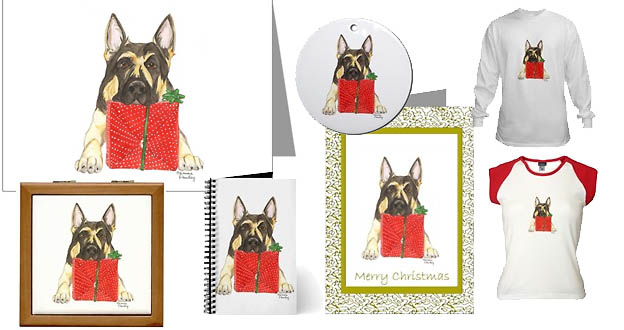 german shepherd christmas cards and decor