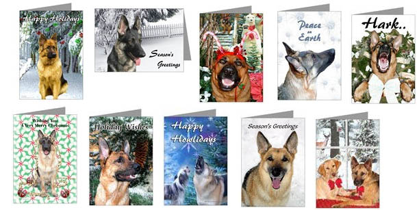 german shepherds christmas cards and decor