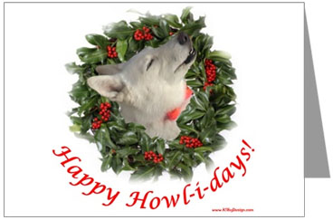 White Shepherd Dog xmas